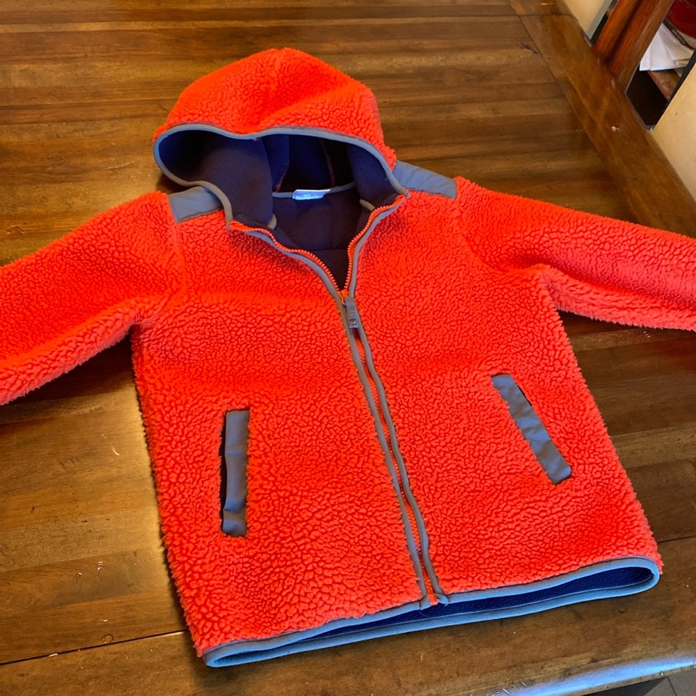Hanna Anderson Sherpa Zip Up Hoodie Jacket Size 140